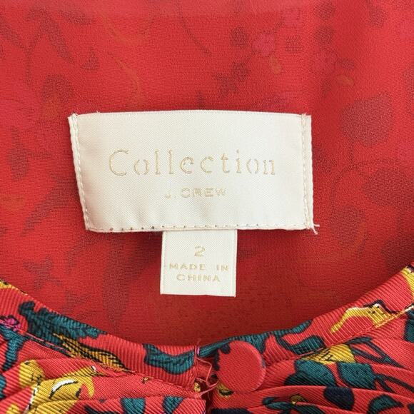 J. Crew Collection Dress Size 2 Silk Tiered Ruffle In Jungle Cat Print Midi Boho - Picture 5 of 16